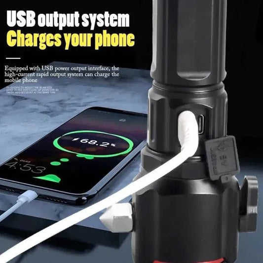 Ruilang RL-2210 Rechargeable Emergency LED Flashlight with Power Bank (8800mAh)